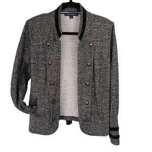 Women's Blazer / Jacket Grey Size L Large Tommy Hilfiger Military Band.